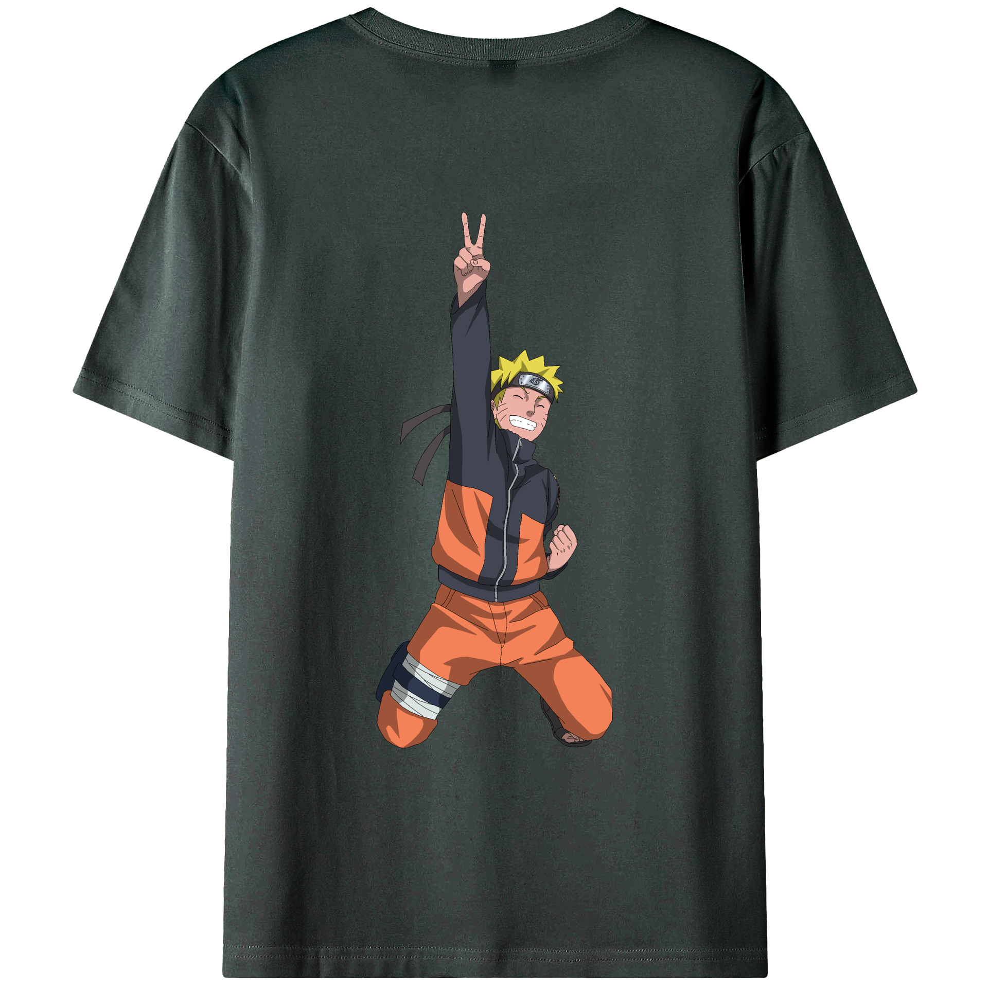 （画像用） NARUTO -ナルト- うずまき ナルト Uzumaki Naruto 綿100％ メンズ半袖Tシャツ（バックプリント） 通気性
